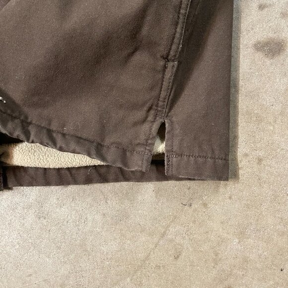Wolverine Sherpa Lined Cotton Canvas Work Jacket Brown Button Up Size L - Picture 6 of 9